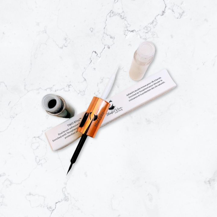 dual-ended brush-on lash adhesive