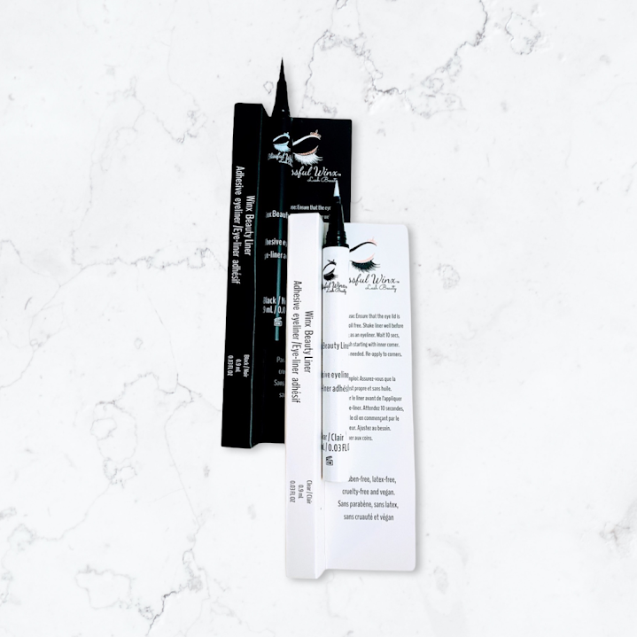 Adhesive eyeliner for strip lashes