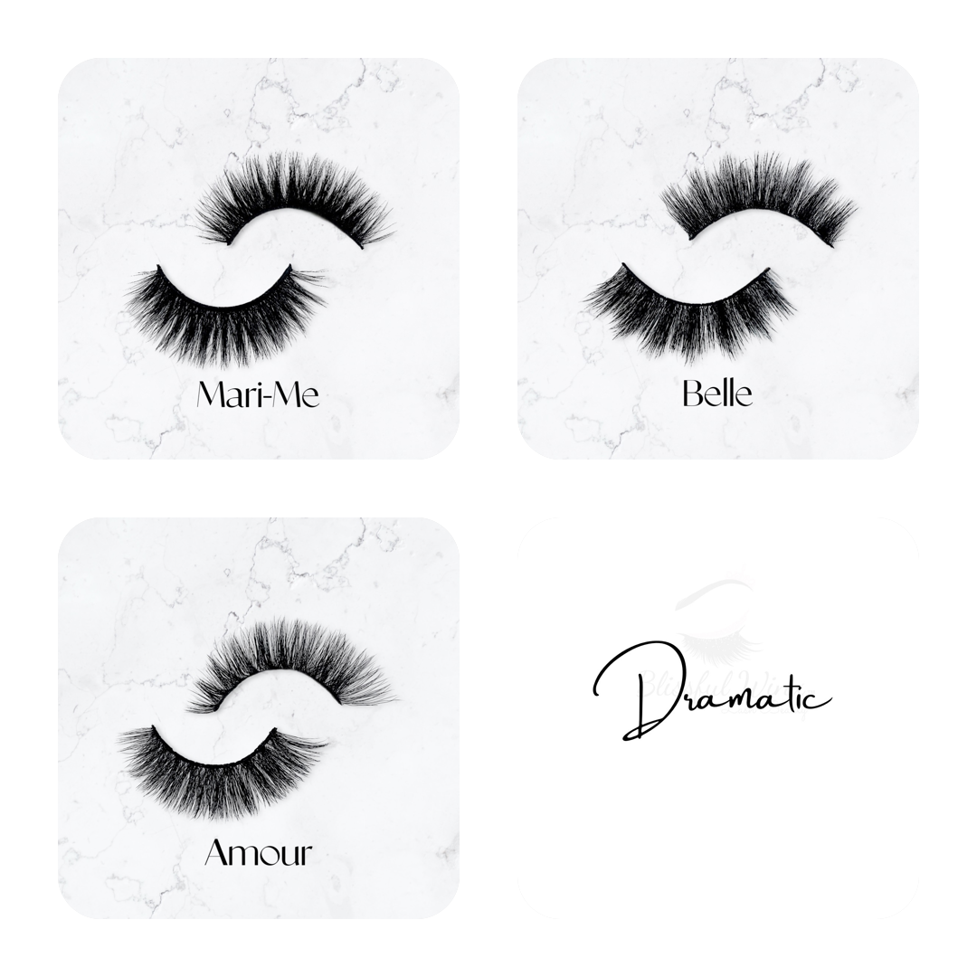 Dramatic collection, set, Mari-Me, Belle, and Amour lash